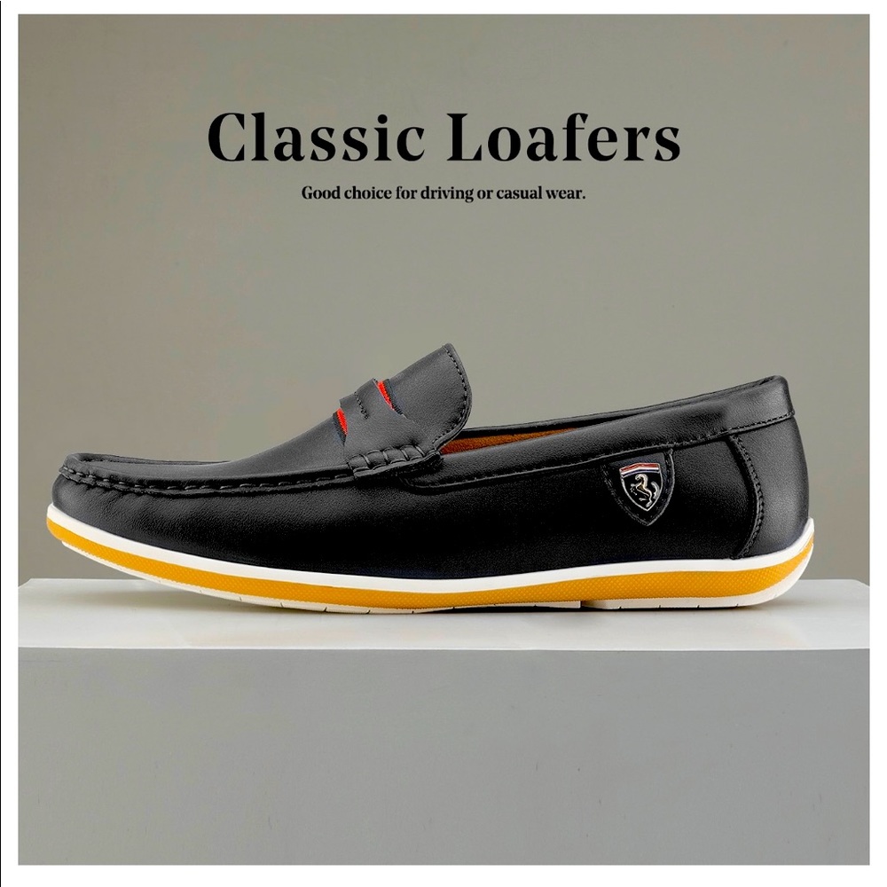 Bruno marc black moccasins shoes…….  they are new in their original packaging